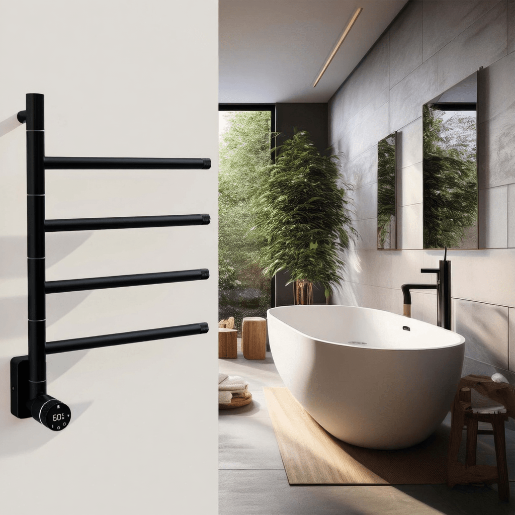 Carisa Neo Steel Dry Electric Towel Radiator in Satin Polished