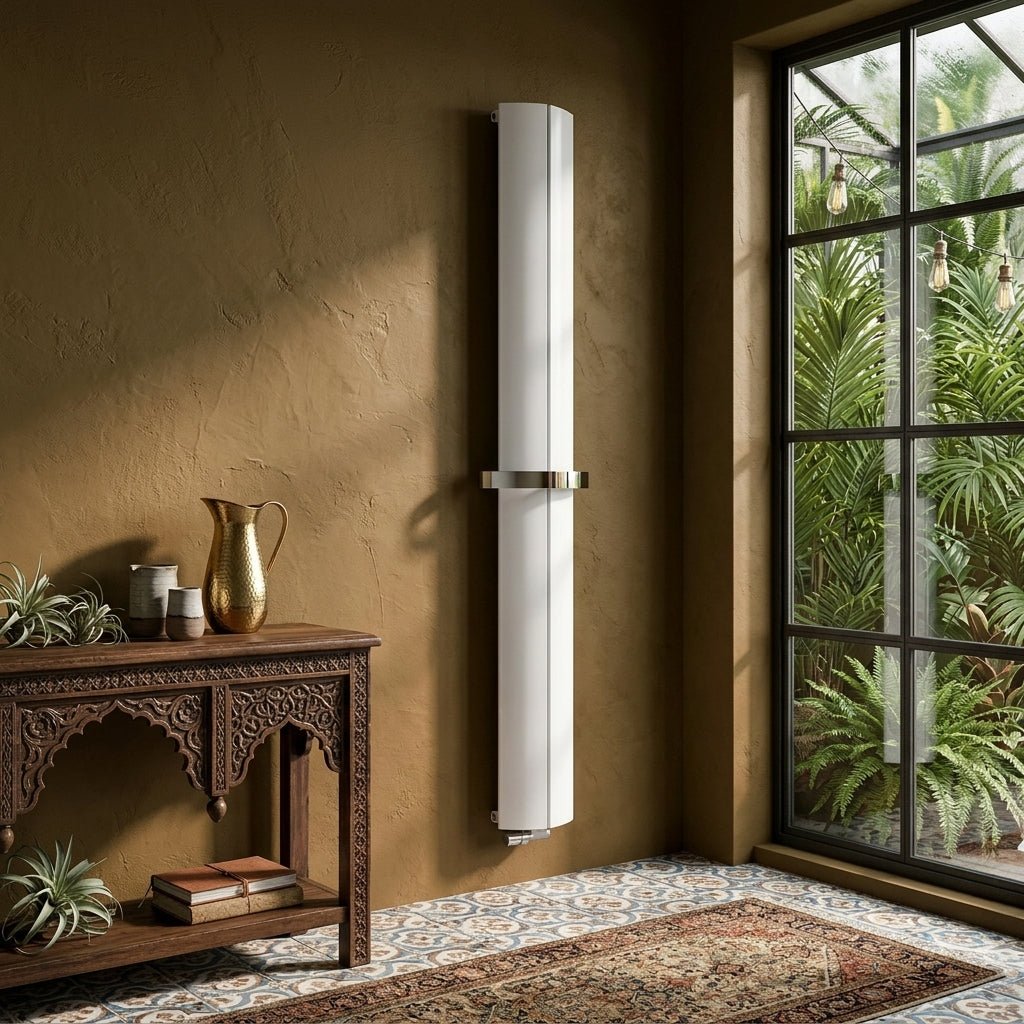 Carisa Nixie Modern Bathroom Radiator in 1200H x 205W