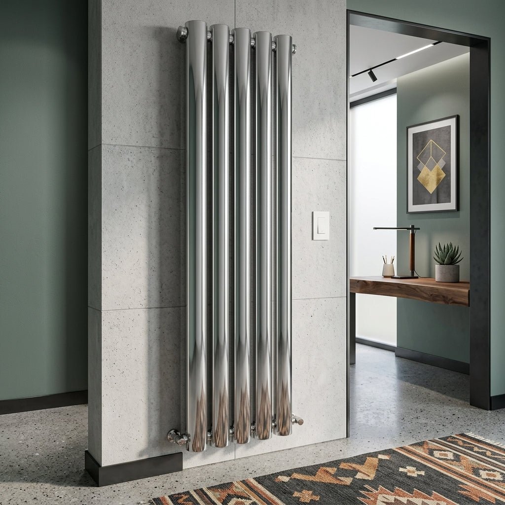 Carisa Otto Vertical Designer Aluminium Radiator in 1800H x 315W