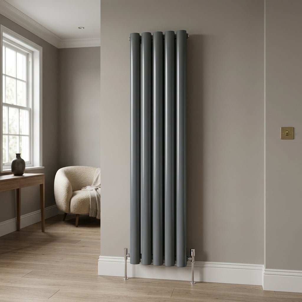 Carisa Otto Vertical Designer Aluminium Radiator in 1800H x 395W
