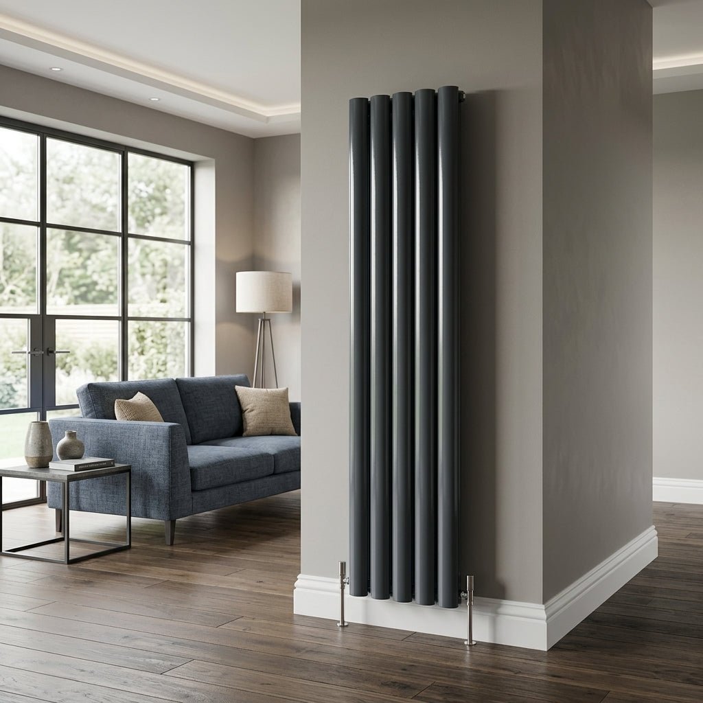 Carisa Otto Vertical Designer Aluminium Radiator in 1800H x 395W