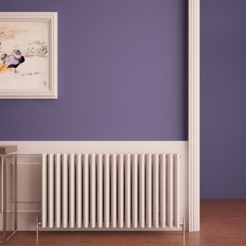 Carisa Oval Aluminium Column Horizontal Radiator in Textured White