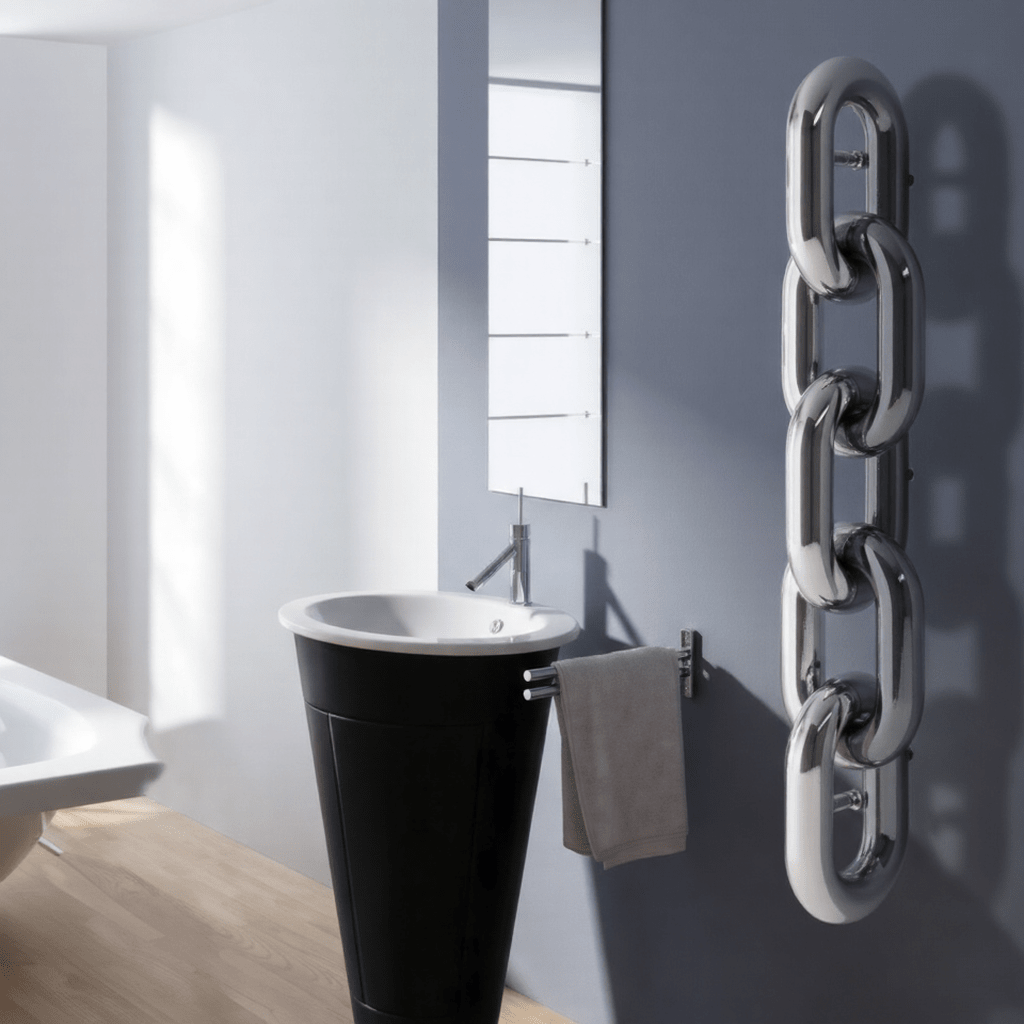 Carisa Oversize Link Chain Steel Designer Radiator in 830H x 240W
