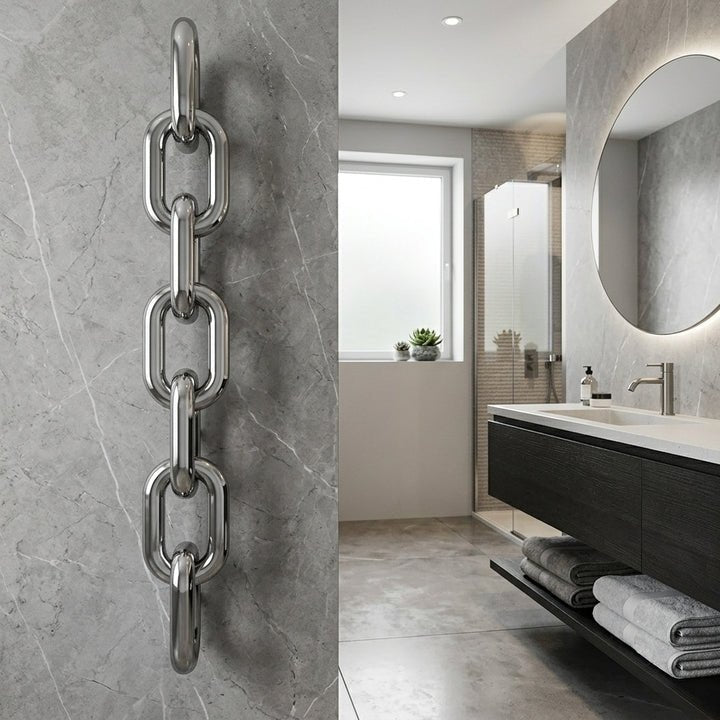 Carisa Oversize Link Chain Steel Designer Radiator in 830H x 240W