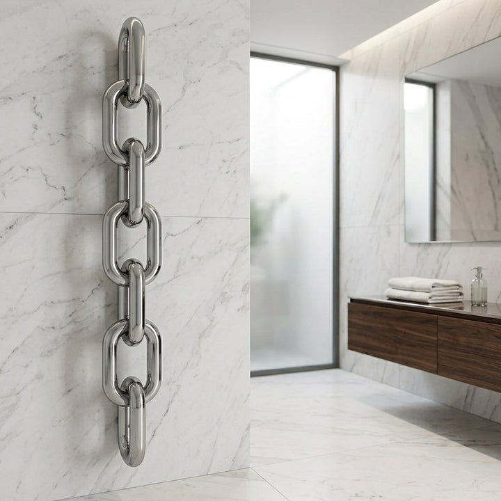 Carisa Oversize Link Chain Steel Designer Radiator in 830H x 240W