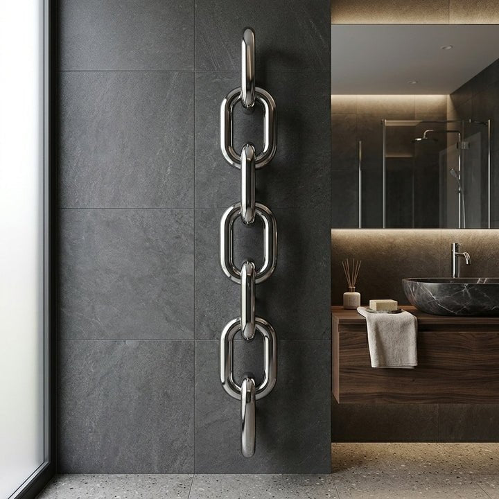 Carisa Oversize Link Chain Steel Designer Radiator in 830H x 240W
