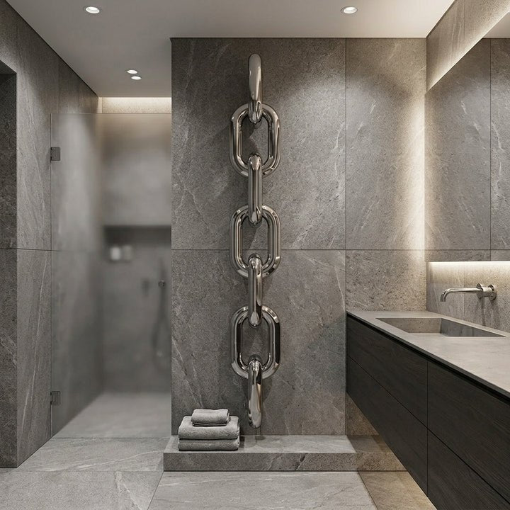 Carisa Oversize Link Chain Steel Designer Radiator in 830H x 240W