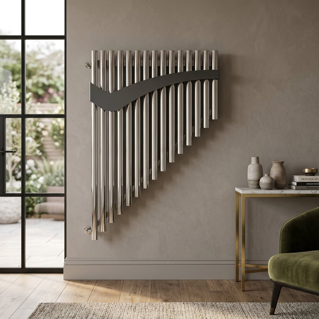 Carisa Pan Bespoke Designer Stainless Steel Radiator | CUSTOM MADE in Textured White RAL