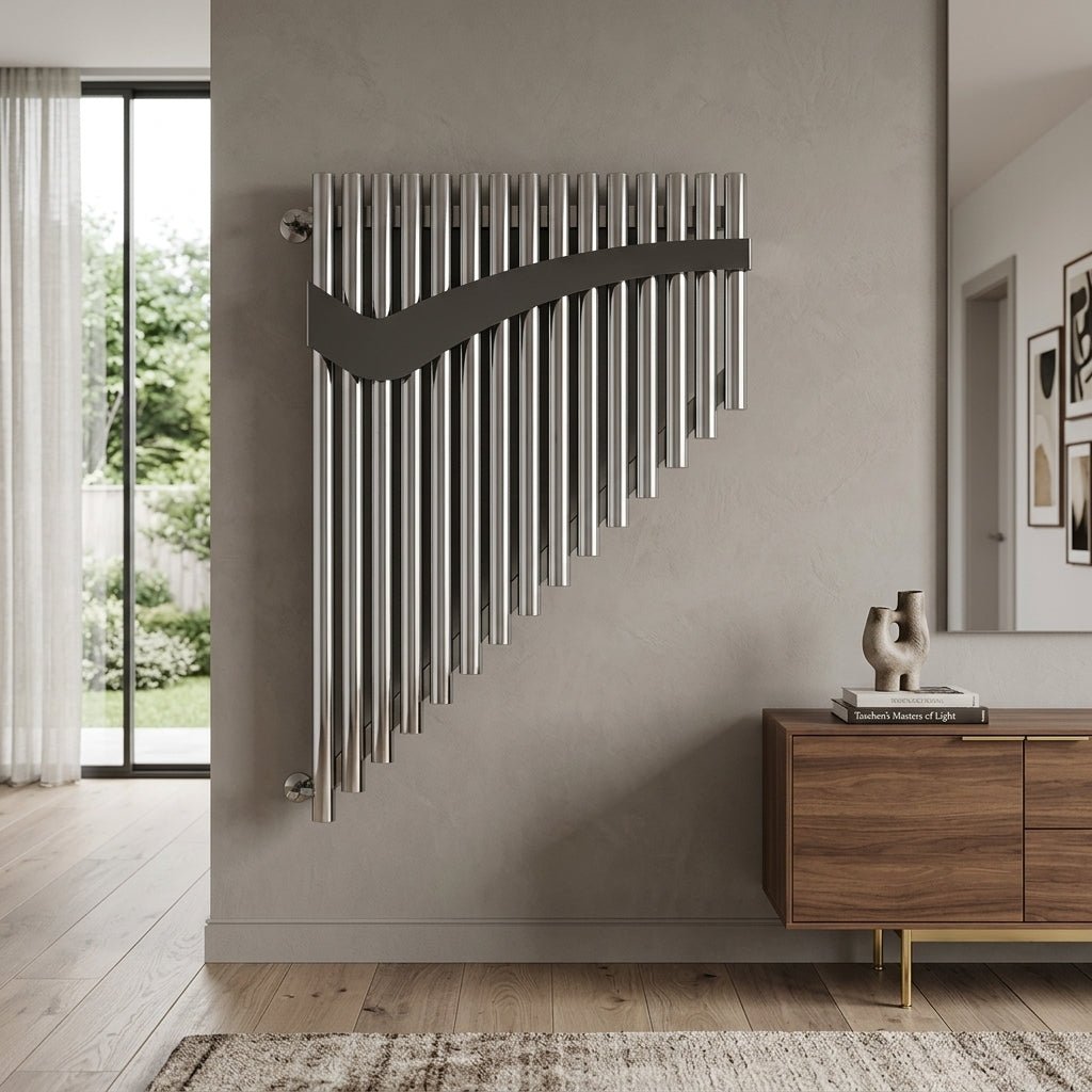Carisa Pan Bespoke Designer Stainless Steel Radiator | CUSTOM MADE in Textured White RAL