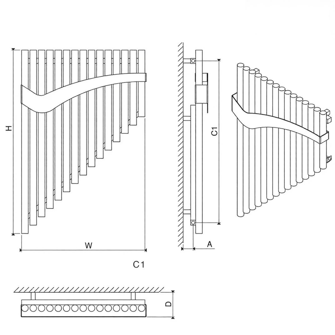 Carisa Pan Bespoke Designer Stainless Steel Radiator | CUSTOM MADE in Textured White RAL