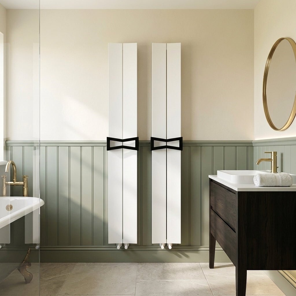 Carisa Papillion Bath Aluminium Towel Radiator | CUSTOM MADE in Textured White