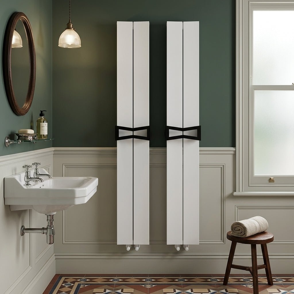 Carisa Papillion Bath Aluminium Towel Radiator | CUSTOM MADE in Textured White