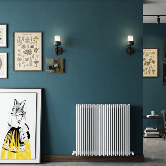 Carisa Pipette Horizontal Thin Column Designer Aluminium Radiator in 600H x 660W