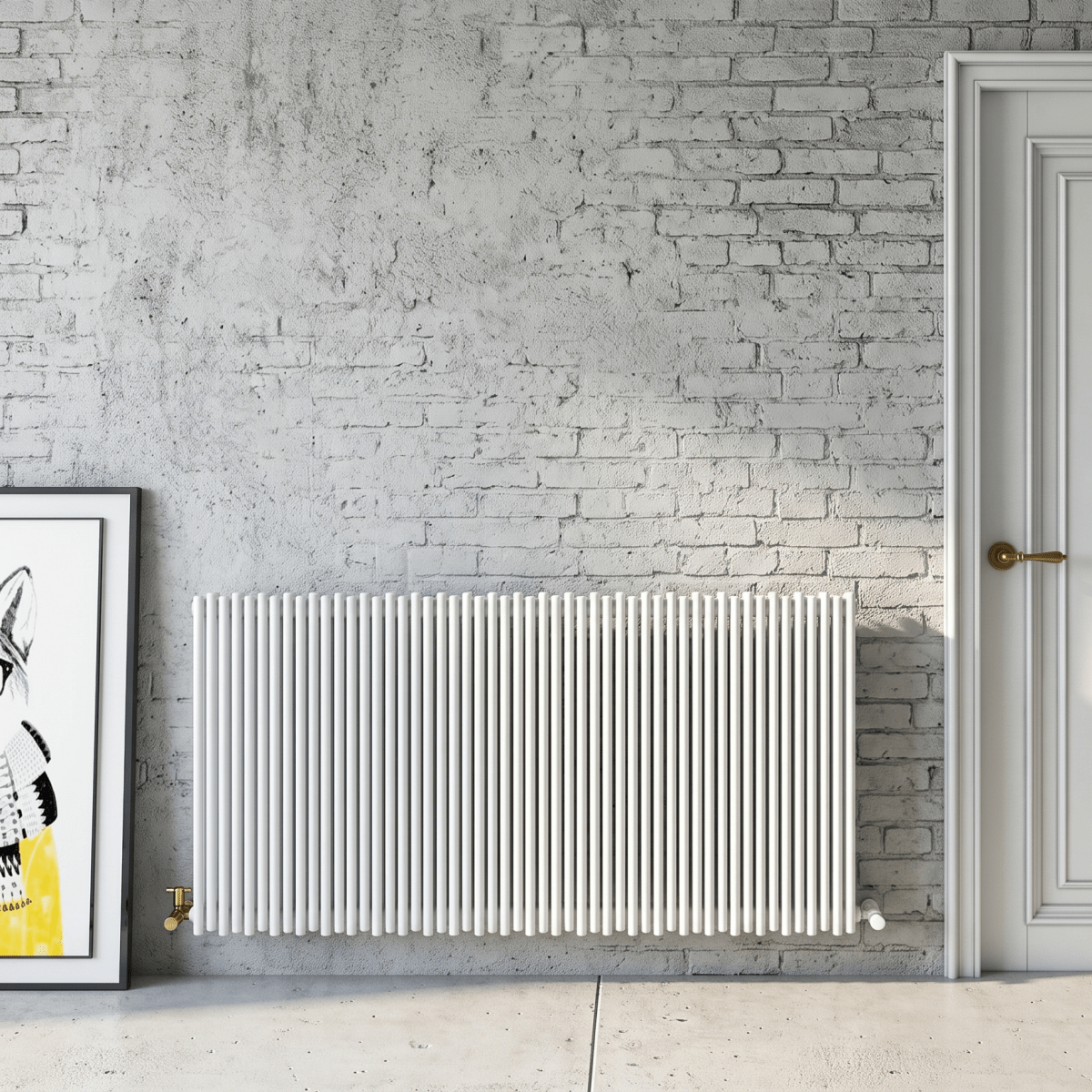 Carisa Pipette Horizontal Thin Column Designer Aluminium Radiator in 600H x 660W