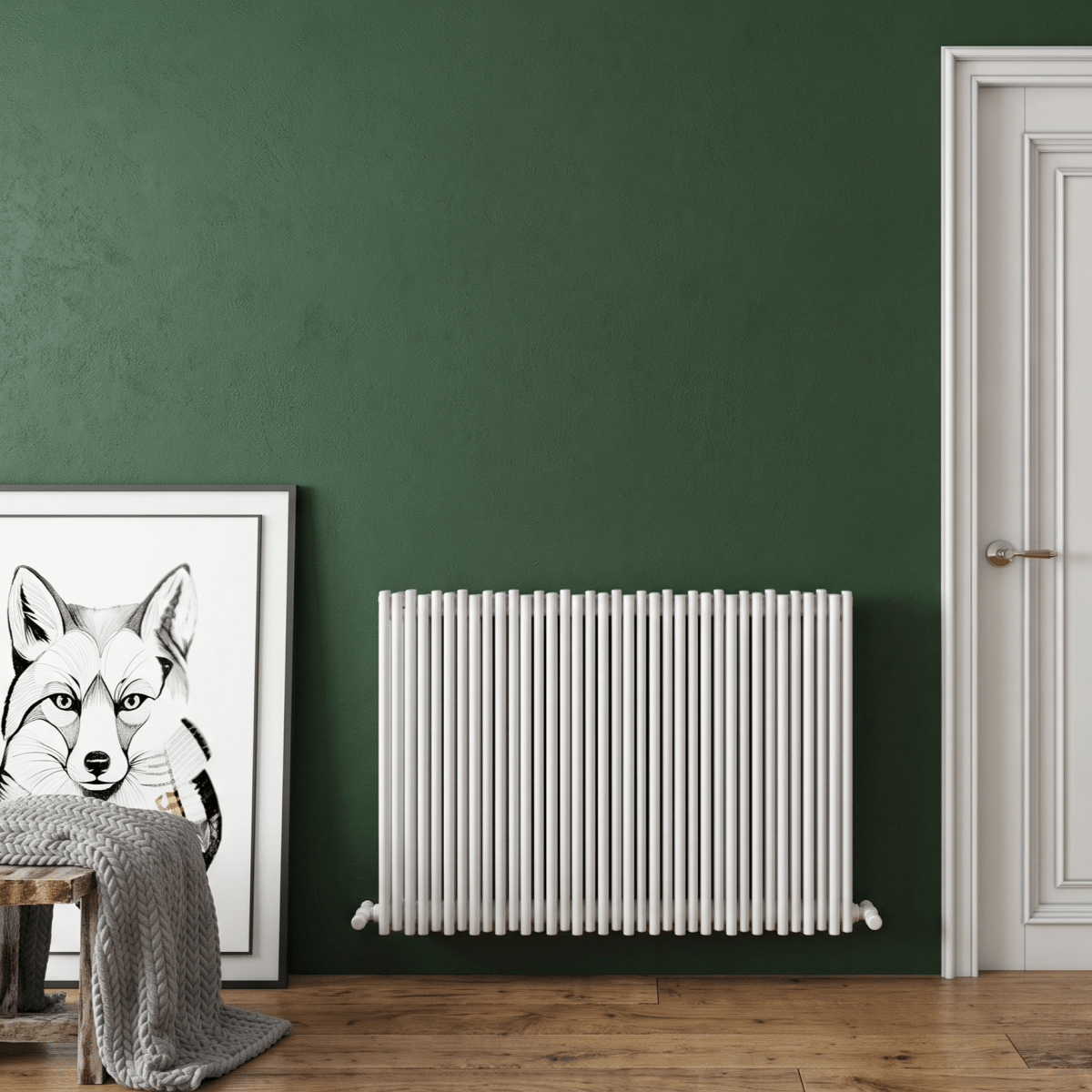 Carisa Pipette Horizontal Thin Column Designer Aluminium Radiator in 600H x 660W