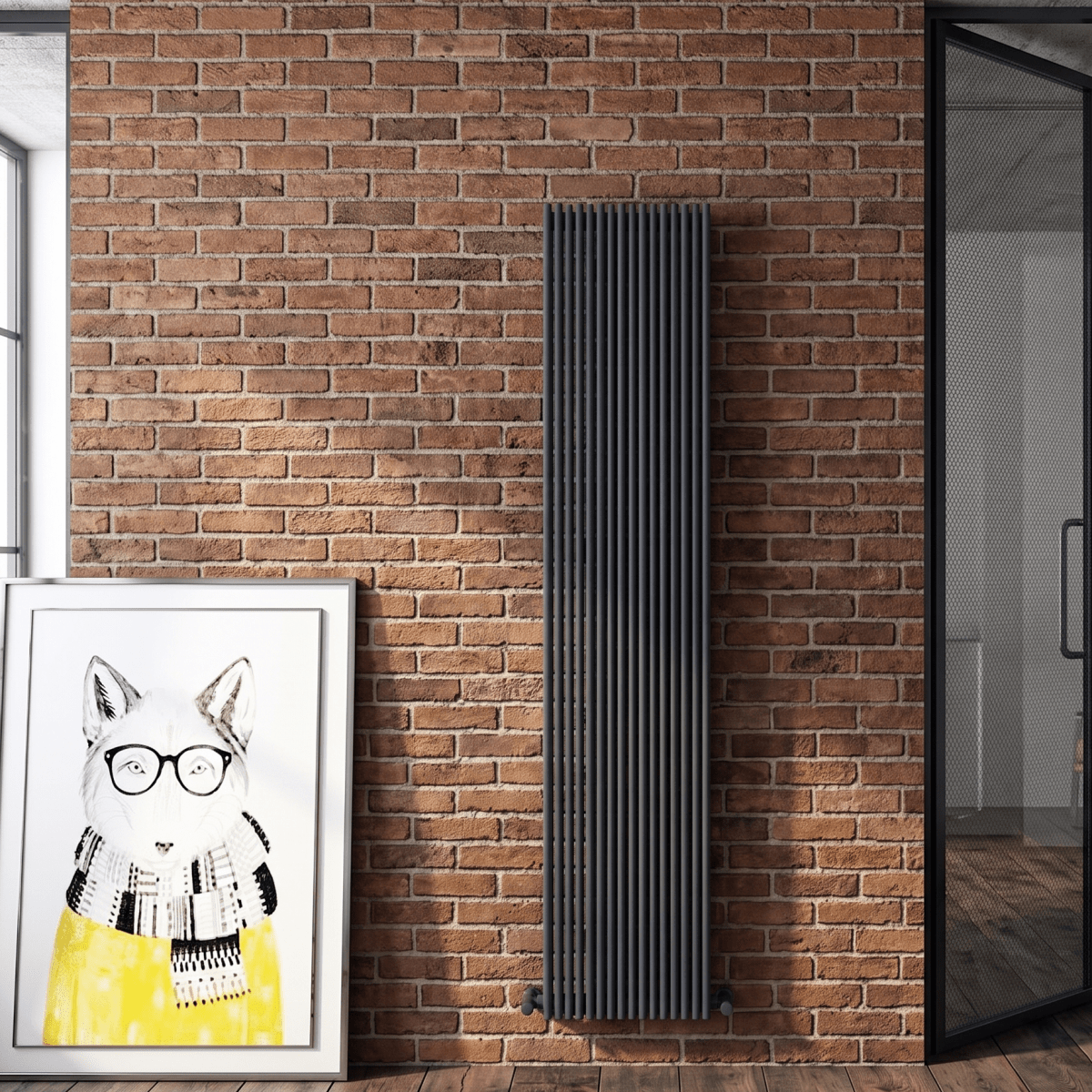 Carisa Pipette Vertical Designer Aluminium Radiator in 1800H x 375W