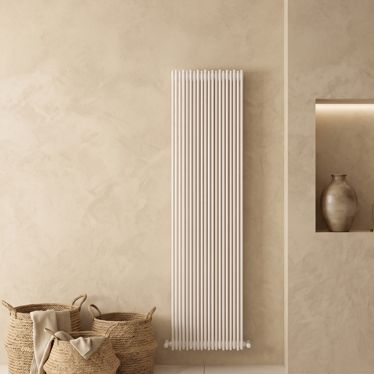 Carisa Pipette Vertical Designer Aluminium Radiator in 1800H x 470W