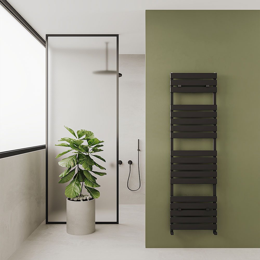 Carisa Plata Aluminium Bathroom Heated Towel Rail in 700H x 490W (Single Panel)