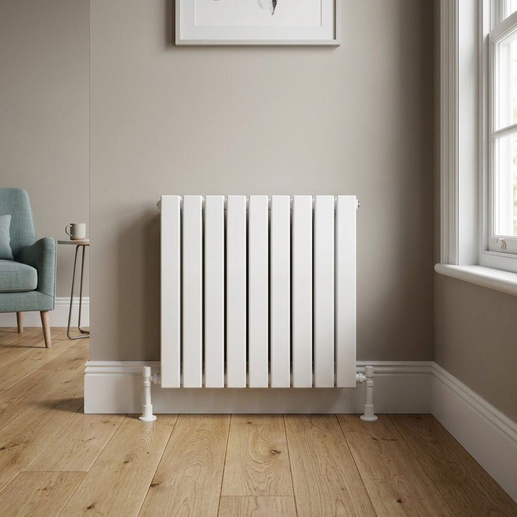 Carisa Plata Double Slim Horizontal Aluminium Radiator in 600H x 420W