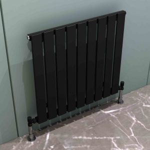 Carisa Plata Double Slim Horizontal Aluminium Radiator in 600H x 420W