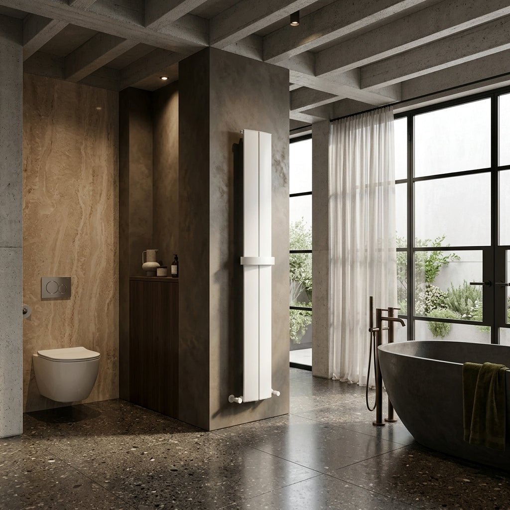 Carisa Play Bath Tall Aluminium Bathroom Radiator in Textured White