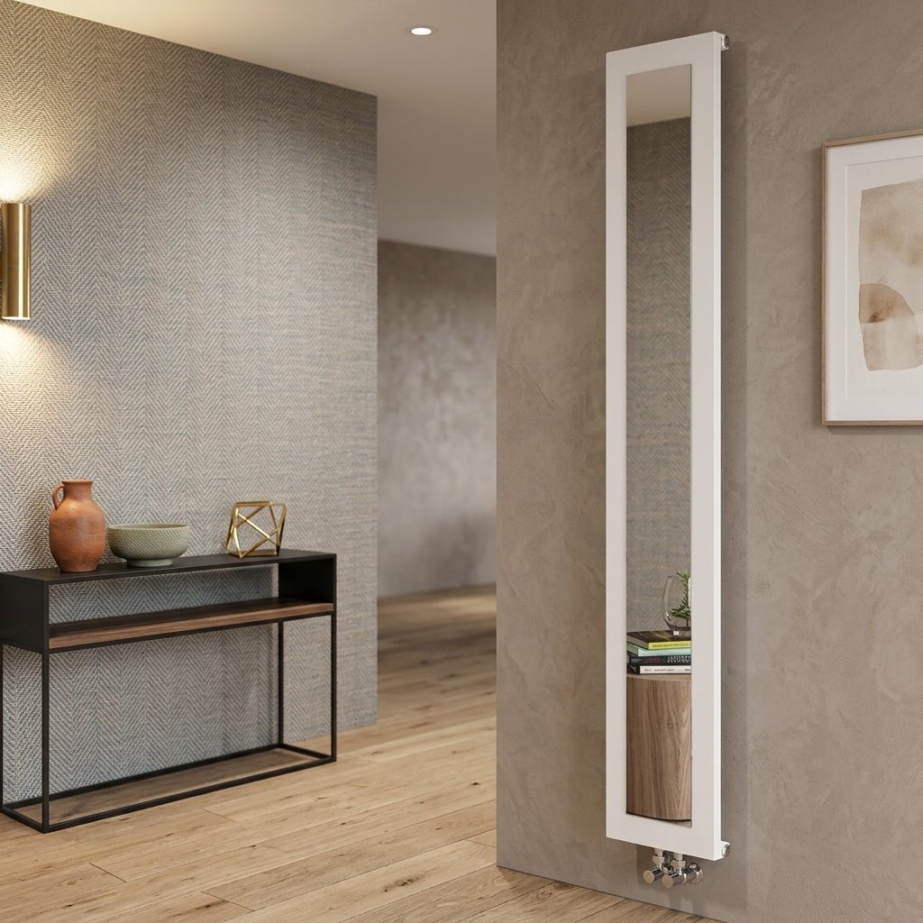 Carisa Quadro Vertical Anthracite Mirror Radiator in 1610H x 280W