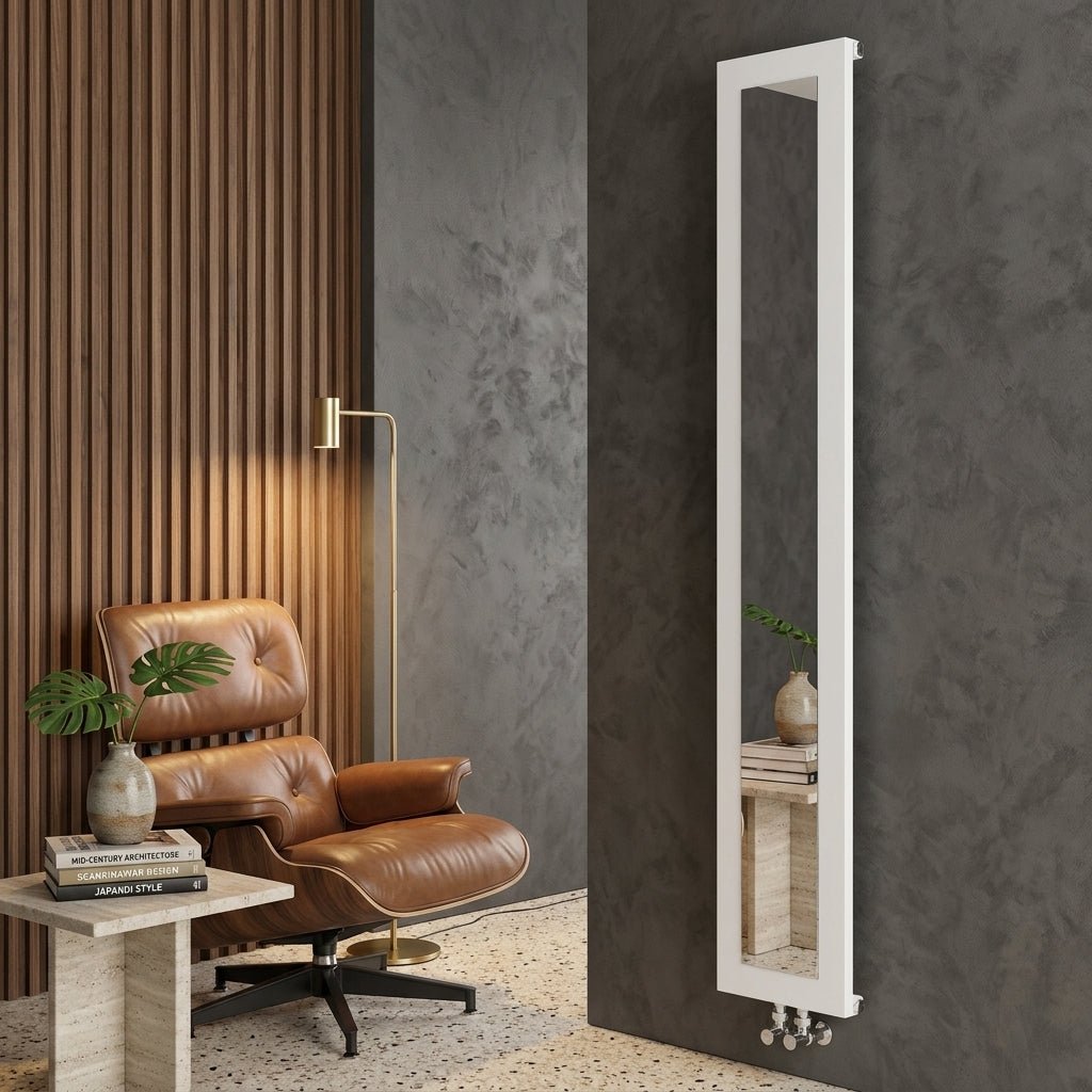 Carisa Quadro Vertical Anthracite Mirror Radiator in 1610H x 280W