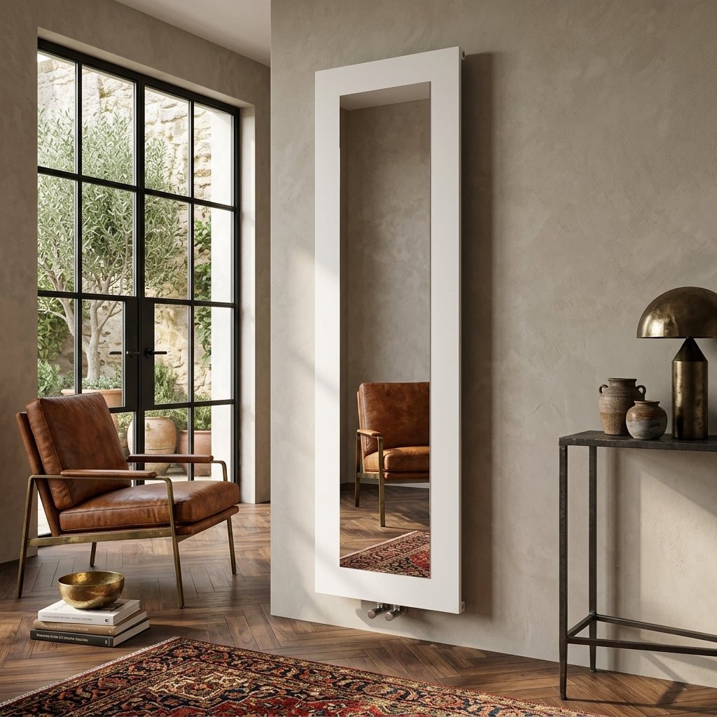 Carisa Quadro Vertical Anthracite Mirror Radiator in 1610H x 280W
