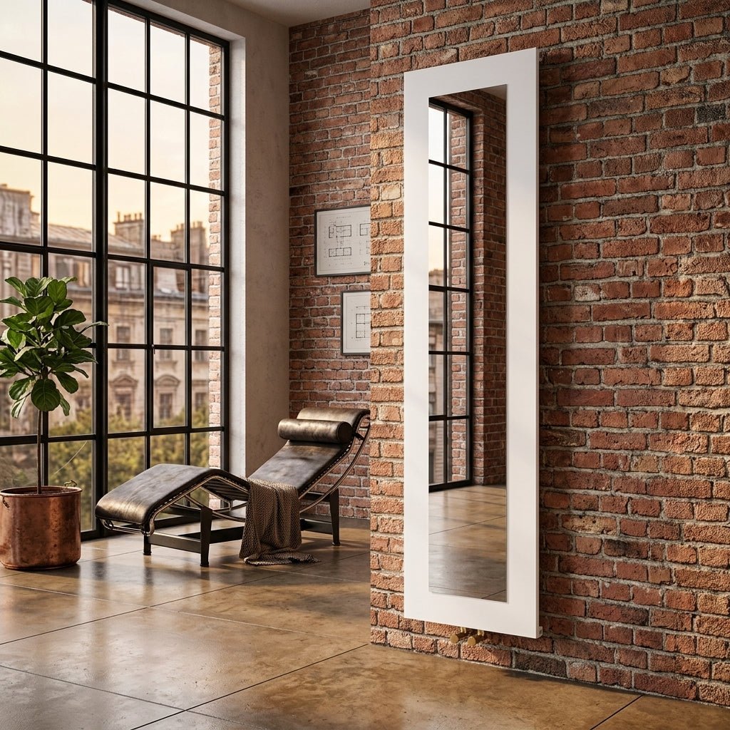 Carisa Quadro Vertical Anthracite Mirror Radiator in 1610H x 280W