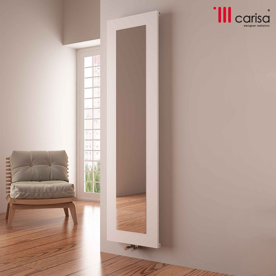 Carisa Quadro Vertical Anthracite Mirror Radiator in 1610H x 280W