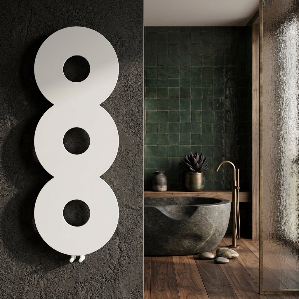 Carisa Rochester Infinity Circles Slim Steel Radiator in 470H x 470W