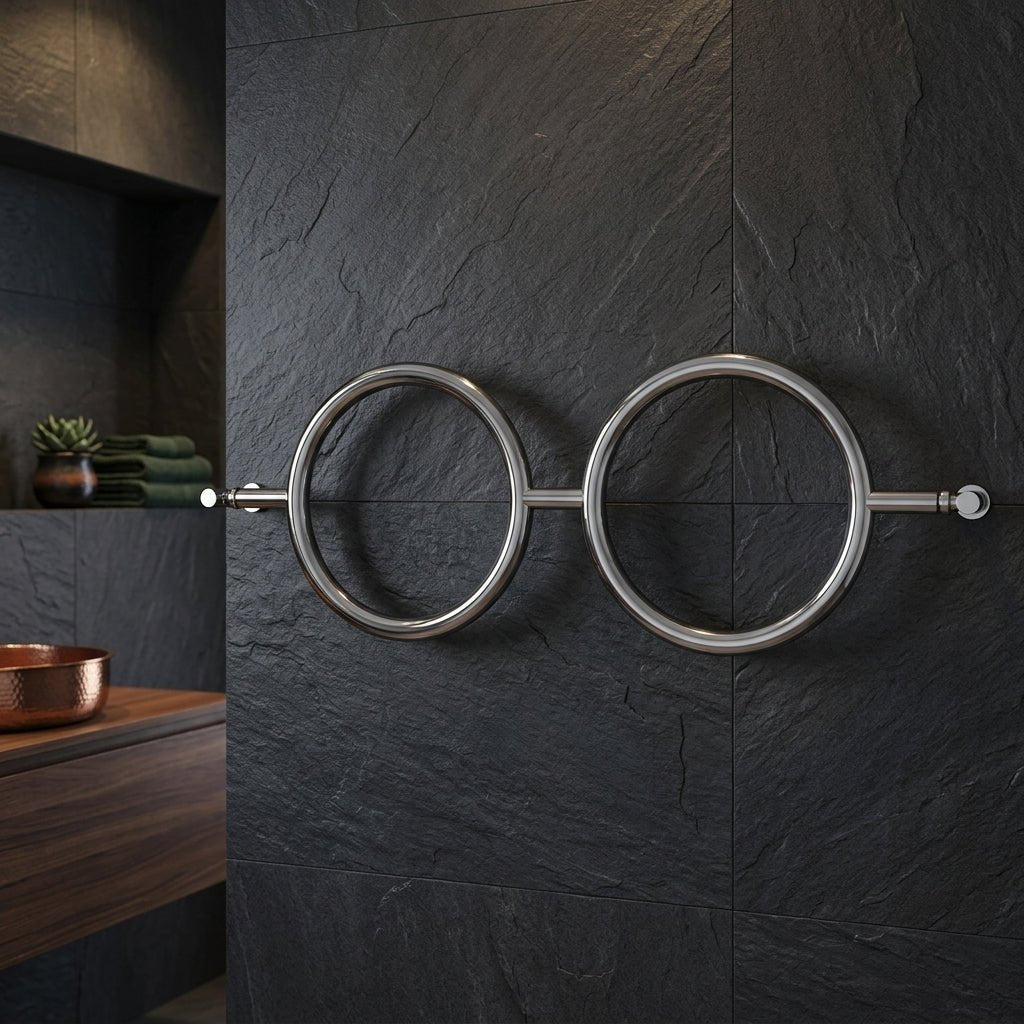 Carisa Roni Stainless Steel Hoop Towel Radiator in 400H x 640W
