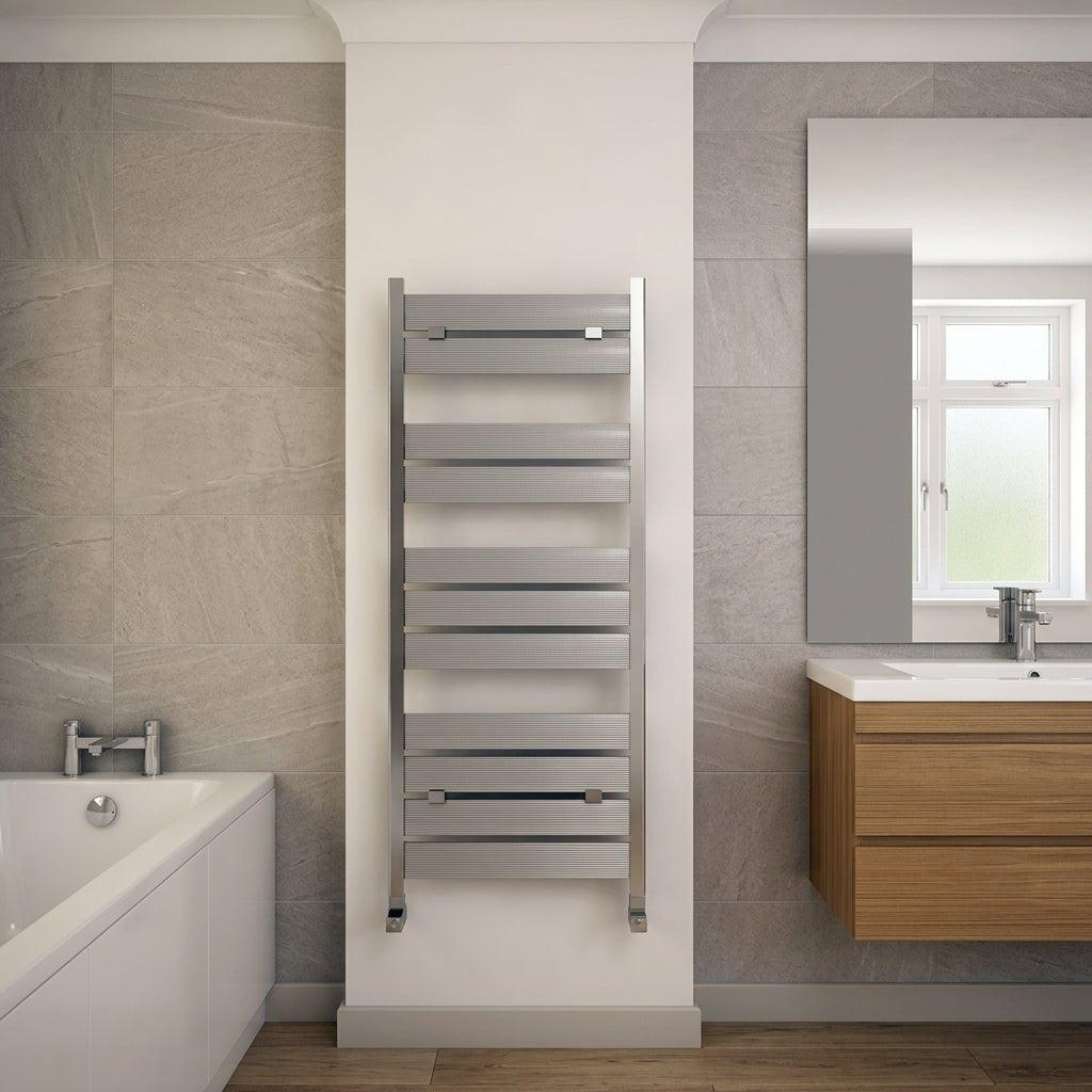 Carisa Soho Aluminium Towel Radiator in Polished Satin in Polished Satin