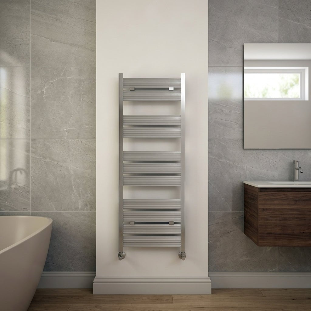 Carisa Soho Aluminium Towel Radiator in Polished Satin in Polished Satin