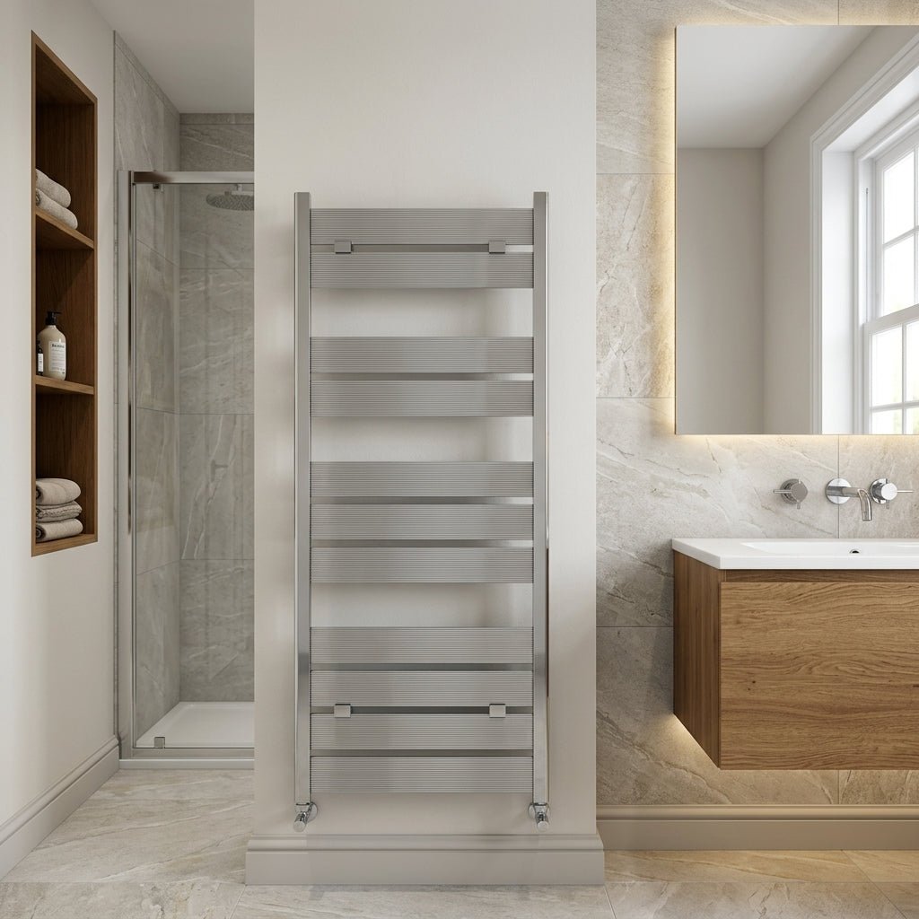 Carisa Soho Aluminium Towel Radiator in Polished Satin in Polished Satin