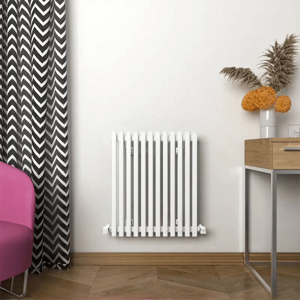 Carisa Sophia Aluminium Horizontal Designer Radiator in 600H x 667W Textured White