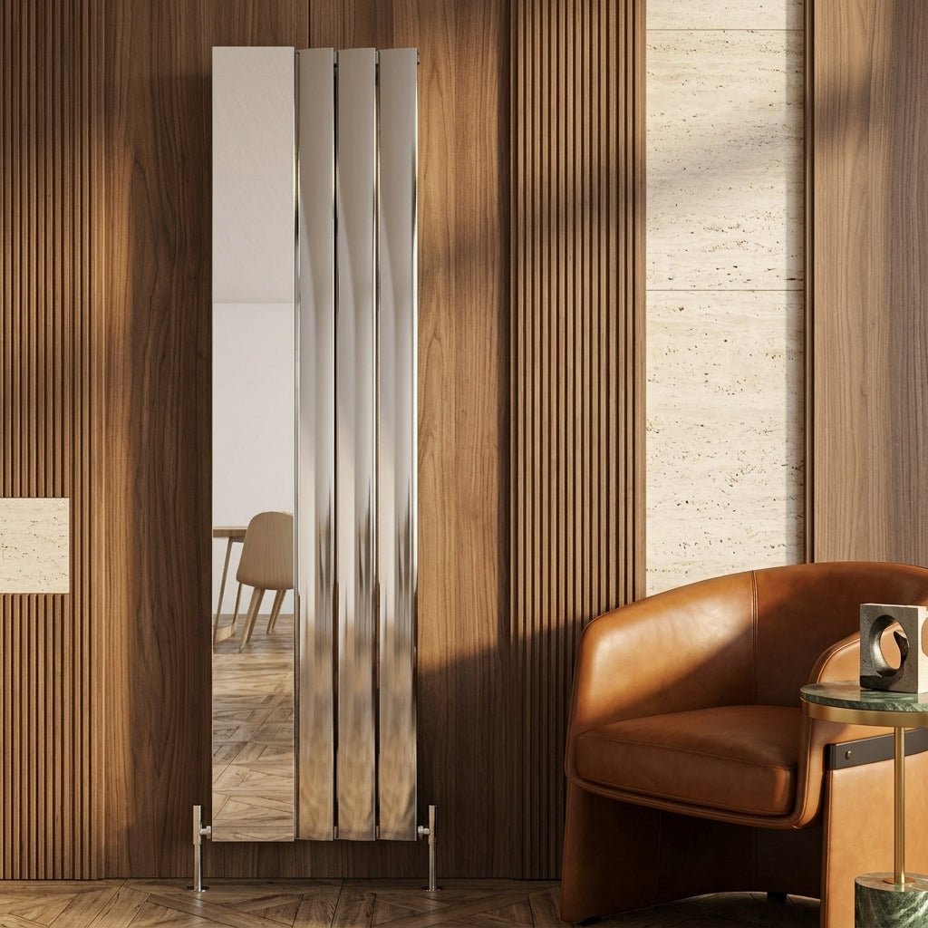 Carisa Step Tall Aluminium Designer Mirror Radiator in 1800H x 470W