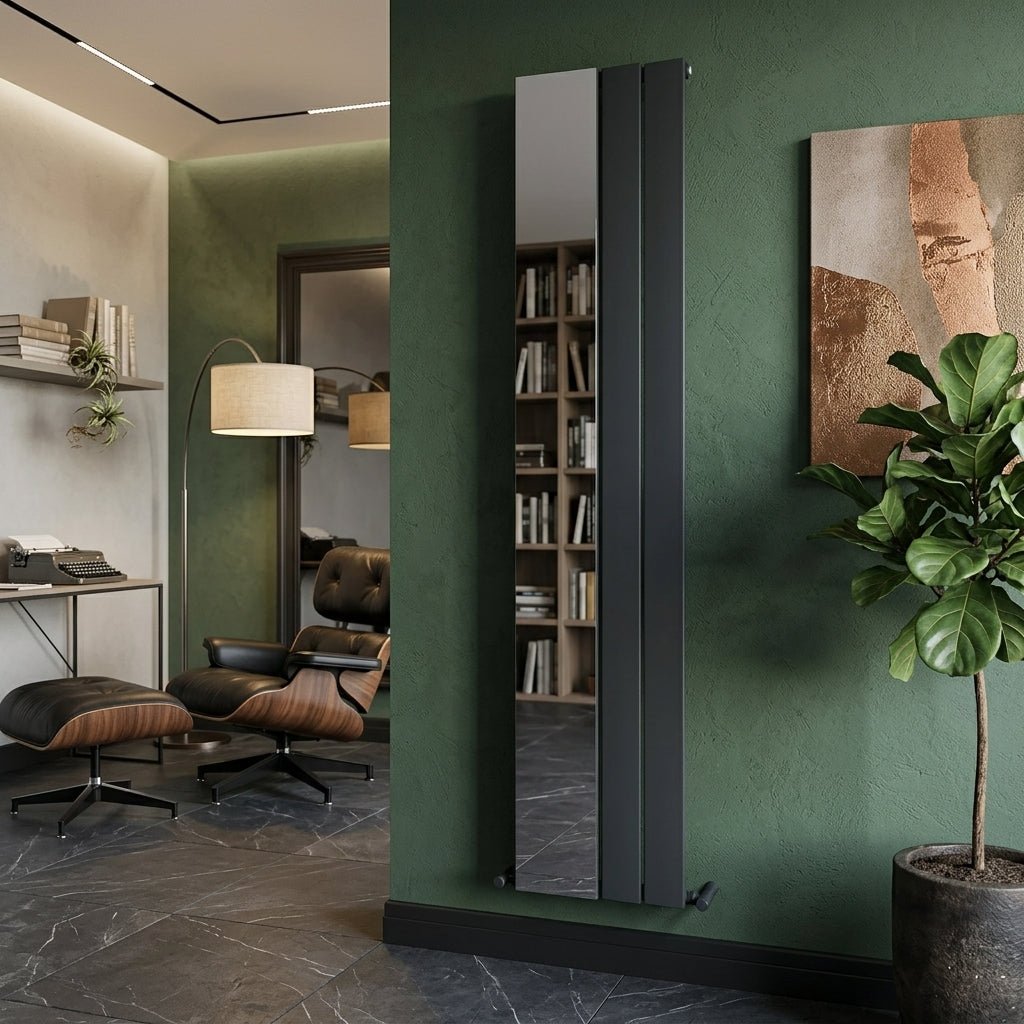Carisa Step Tall Aluminium Designer Mirror Radiator in 1800H x 470W