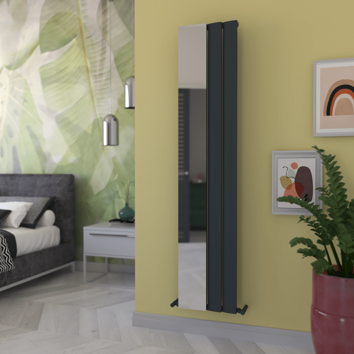 Carisa Step Tall Aluminium Designer Mirror Radiator in 1800H x 470W