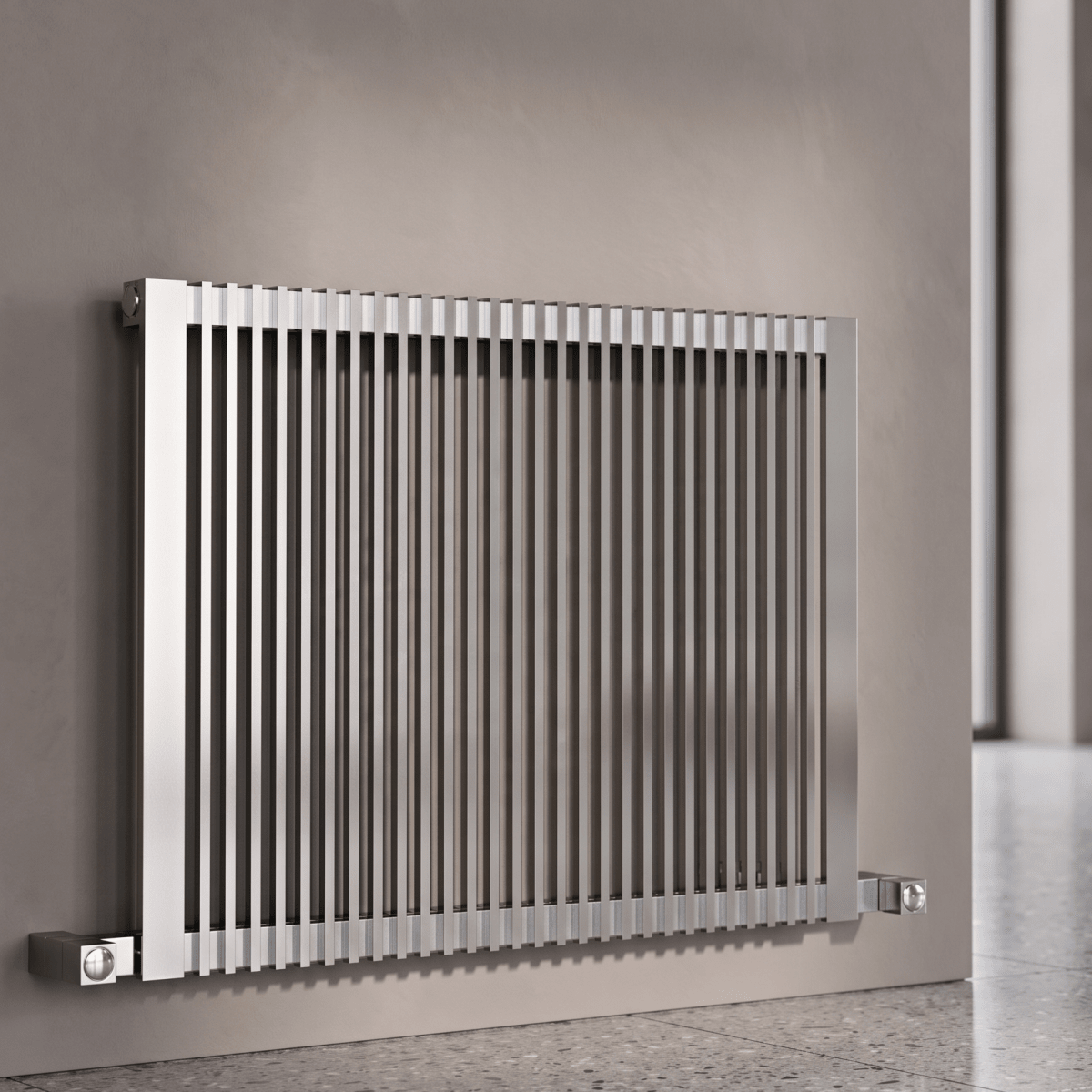 Carisa Stripe Stainless Steel Horizontal Radiator in 600H x 795W