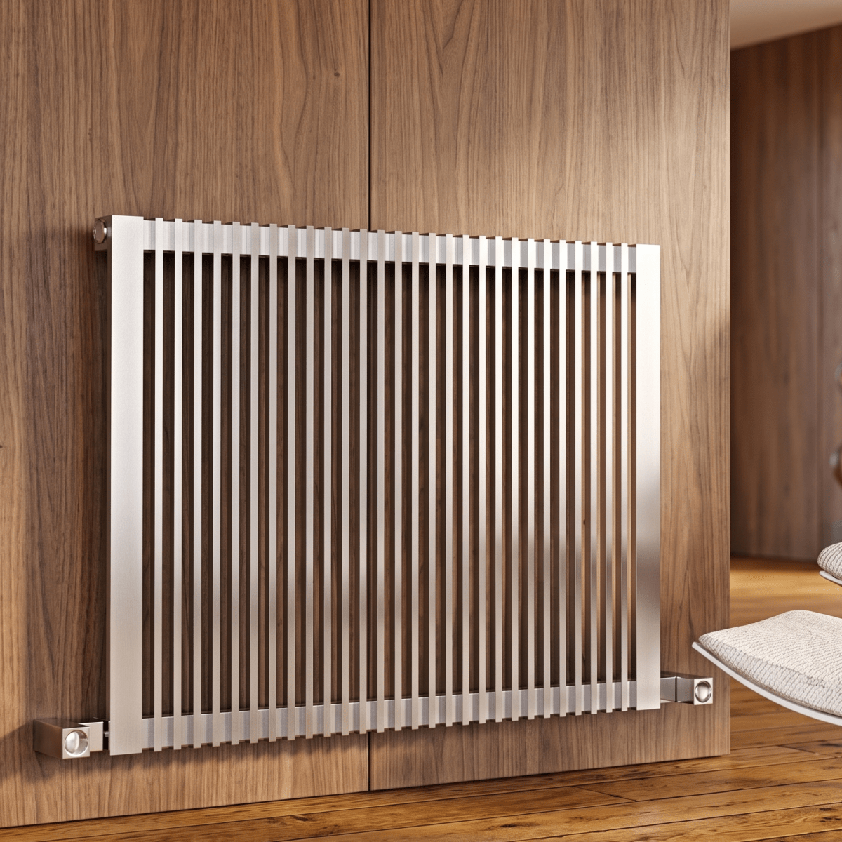 Carisa Stripe Stainless Steel Horizontal Radiator in 600H x 795W