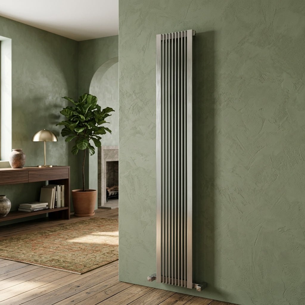 Carisa Stripe Stainless Steel Tall Radiator in 600H x 595W