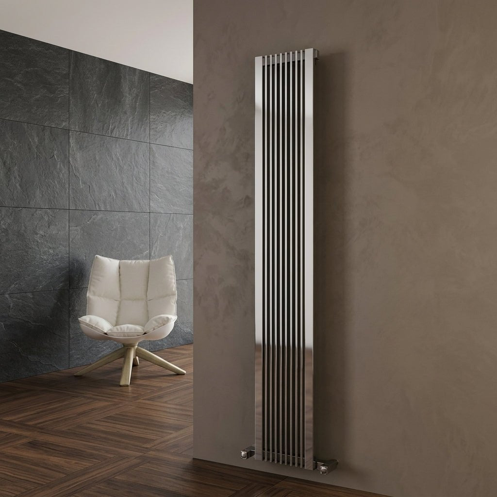 Carisa Stripe Stainless Steel Tall Radiator in 600H x 595W
