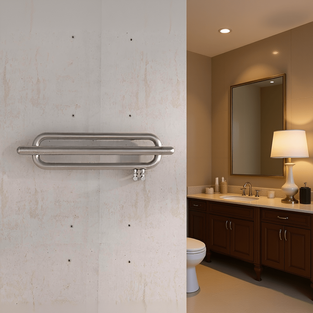 Carisa Swing Stainless Steel Heated Towel Rail in 250H x 1000W