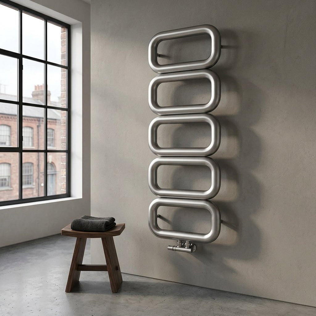 Carisa Talent Oval Stainless Steel Bathroom Radiator in 780H x 500W