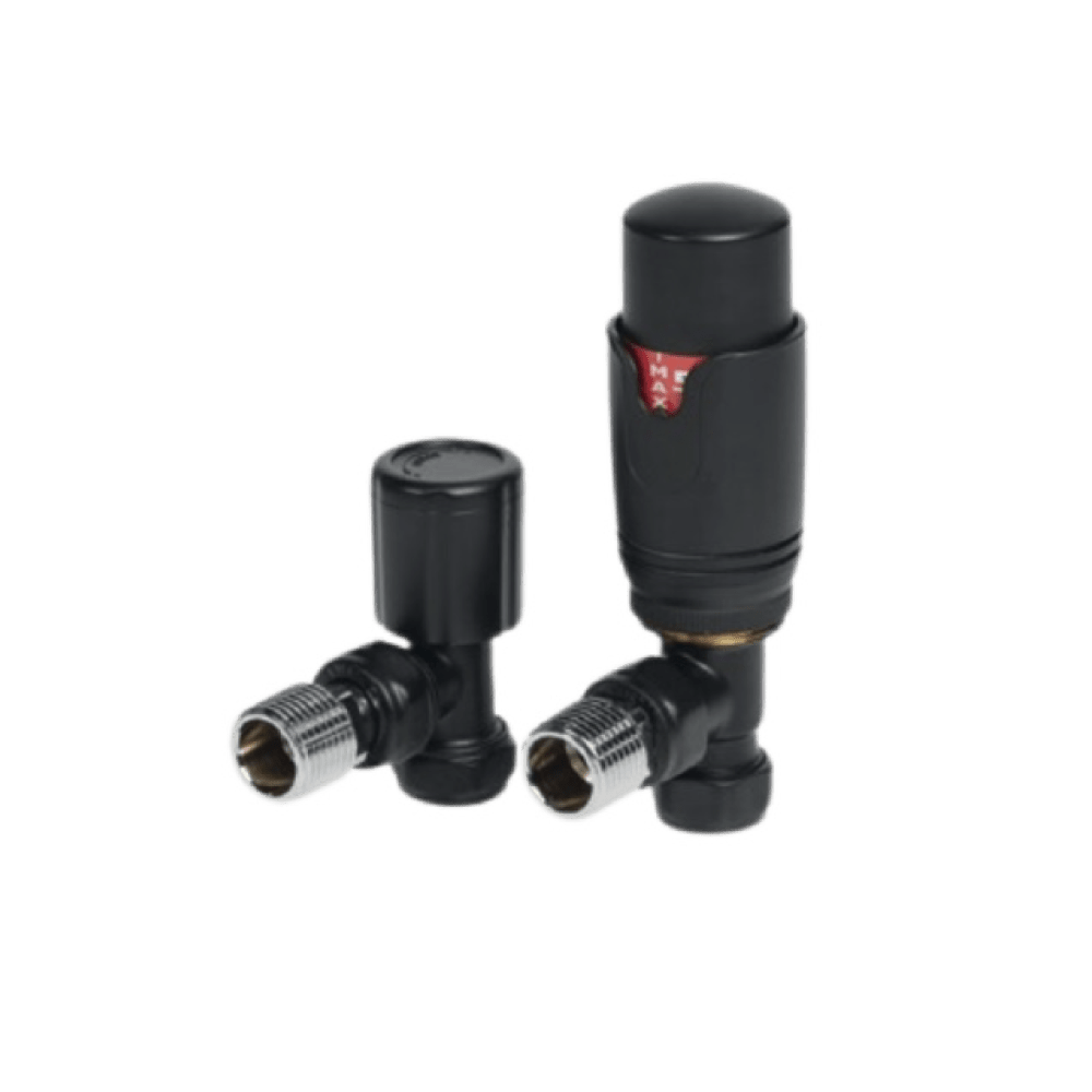 Carisa Thermostatic Angled Valves in Black