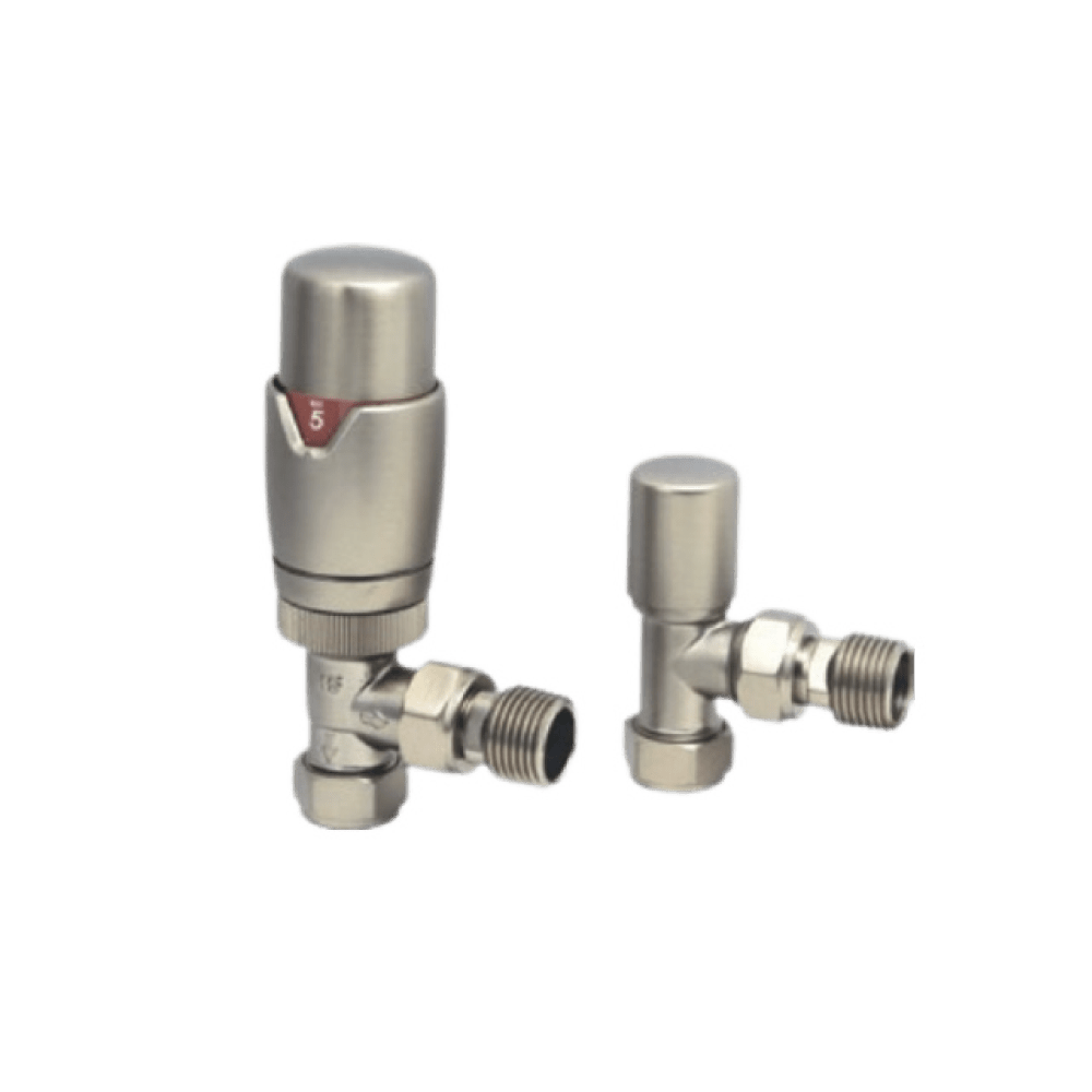 Carisa Thermostatic Angled Valves in Brushed Nickel