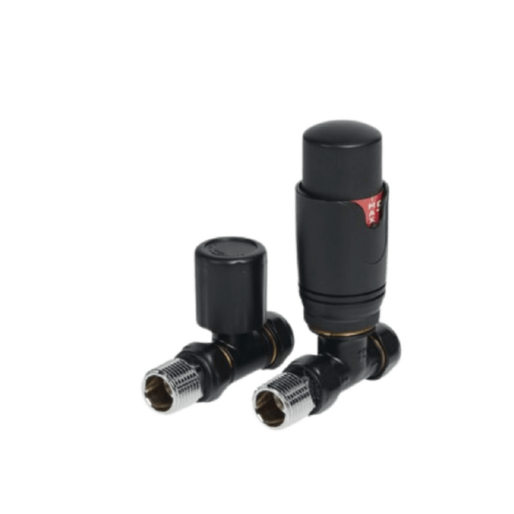 Carisa Thermostatic Straight Valves in Black