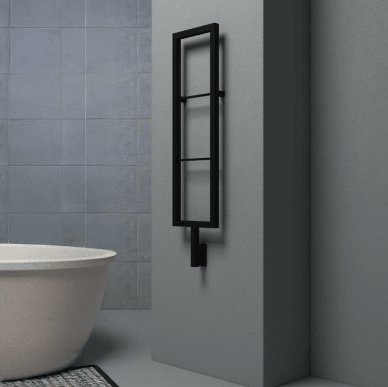 Carisa Vero Steel Dry Electric Towel Radiator in Matt Black