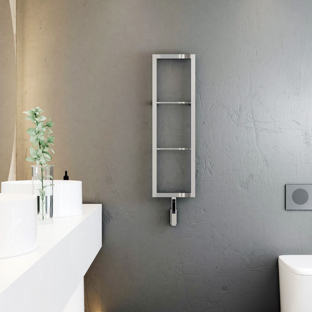 Carisa Vero Steel Dry Electric Towel Radiator in Mirror Polished